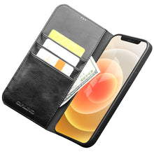 For iPhone 12 mini QIALINO Horizontal Flip Leather Case with Holder & Card Slots & Wallet (Black)