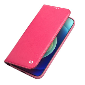 For iPhone 12 mini QIALINO Horizontal Flip Leather Case with Holder & Card Slots & Wallet (Rose Red)