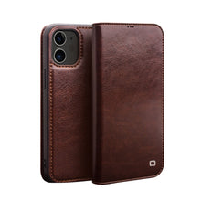 For iPhone 12 mini QIALINO Horizontal Flip Leather Case with Holder & Card Slots & Wallet (Brown)