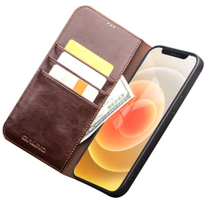 For iPhone 12 mini QIALINO Horizontal Flip Leather Case with Holder & Card Slots & Wallet (Brown)