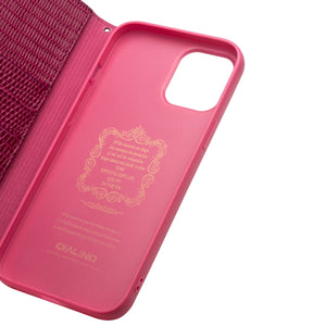 For iPhone 12 mini QIALINO Crocodile Texture Horizontal Flip Leather Case with Card Slots & Wallet (Rose Red)