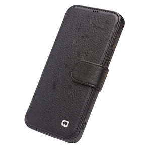 For iPhone 12 mini QIALINO Business Magnetic Horizontal Flip Leather Case with Card Slots & Wallet (Black)