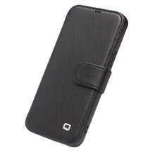 For iPhone 12 / 12 Pro QIALINO Business Magnetic Horizontal Flip Leather Case with Card Slots & Wallet(Black)