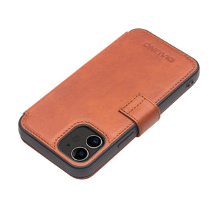 For iPhone 12 / 12 Pro QIALINO Business Magnetic Horizontal Flip Leather Case with Card Slots & Wallet(Light Brown)