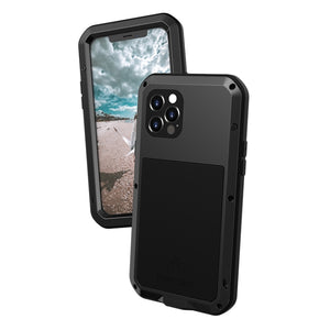 For iPhone 12 Pro LOVE MEI Metal Shockproof Waterproof Dustproof Protective Case(Black)