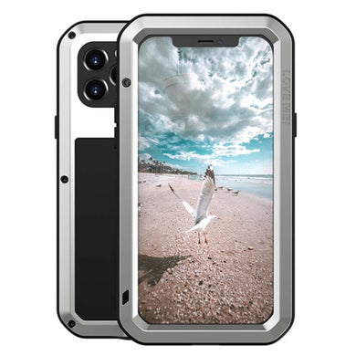 For iPhone 12 Pro LOVE MEI Metal Shockproof Waterproof Dustproof Protective Case(Silver)