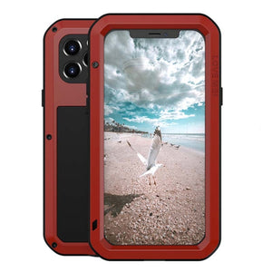 For iPhone 12 Pro LOVE MEI Metal Shockproof Waterproof Dustproof Protective Case(Red)