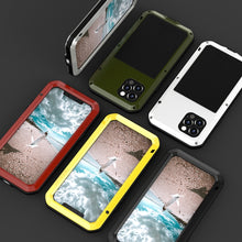 For iPhone 12 Pro LOVE MEI Metal Shockproof Waterproof Dustproof Protective Case(Red)