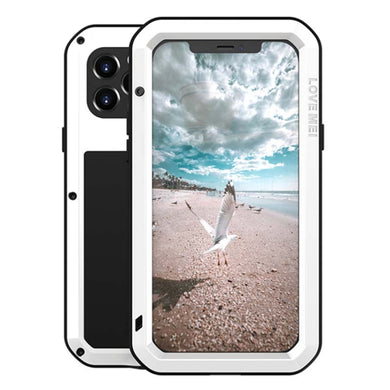 For iPhone 12 Pro LOVE MEI Metal Shockproof Waterproof Dustproof Protective Case(White)