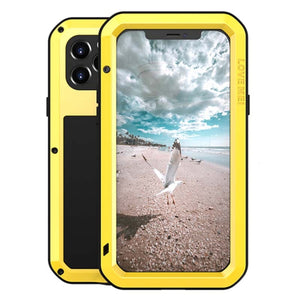 For iPhone 12 Pro LOVE MEI Metal Shockproof Waterproof Dustproof Protective Case(Yellow)