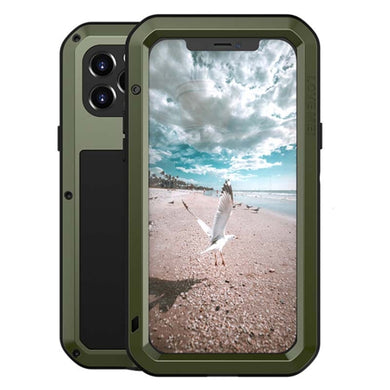 For iPhone 12 Pro LOVE MEI Metal Shockproof Waterproof Dustproof Protective Case(Army Green)