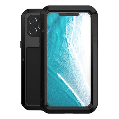 For iPhone 12 Pro Max LOVE MEI Metal Shockproof Waterproof Dustproof Protective Case(Black)