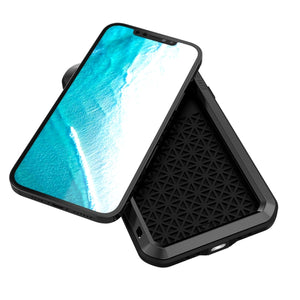 For iPhone 12 Pro Max LOVE MEI Metal Shockproof Waterproof Dustproof Protective Case(Black)