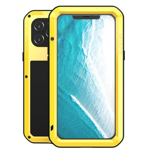 For iPhone 12 Pro Max LOVE MEI Metal Shockproof Waterproof Dustproof Protective Case(Yellow)