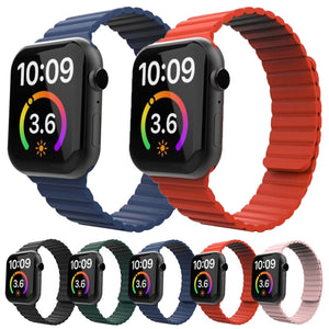 Magnetic Loop Watch Band For Apple Watch Series 7 45mm / 6 & SE & 5 & 4 44mm / 3 & 2 & 1 42mm(Red)