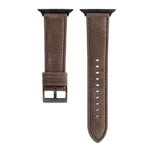 Litchi Texture Genuine Leather Watch Band For Apple Watch Series 7 41mm / 6 & SE & 5 & 4 40mm / 3 & 2 & 1 38mm(Khaki)