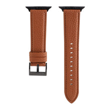 Litchi Texture Genuine Leather Watch Band For Apple Watch Series 7 41mm / 6 & SE & 5 & 4 40mm / 3 & 2 & 1 38mm(Brown)