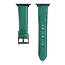 Litchi Texture Genuine Leather Watch Band For Apple Watch Series 7 45mm / 6 & SE & 5 & 4 44mm / 3 & 2 & 1 42mm(Green)