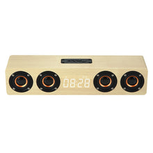 W8C Wooden Clock Subwoofer Bluetooth Speaker, Support TF Card & U Disk & 3.5mm AUX(Yellow Wood)