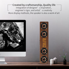 W8C Wooden Clock Subwoofer Bluetooth Speaker, Support TF Card & U Disk & 3.5mm AUX(Yellow Wood)