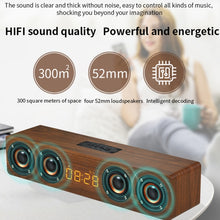 W8C Wooden Clock Subwoofer Bluetooth Speaker, Support TF Card & U Disk & 3.5mm AUX(Yellow Wood)