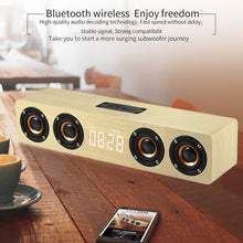 W8C Wooden Clock Subwoofer Bluetooth Speaker, Support TF Card & U Disk & 3.5mm AUX(Yellow Wood)