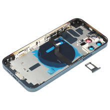 Battery Back Cover (with Side Keys & Card Tray & Power + Volume Flex Cable & Wireless Charging Module) for iPhone 12 Pro(Blue)