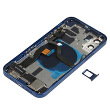 Battery Back Cover Assembly (with Side Keys & Speaker Ringer Buzzer & Motor & Camera Lens & Card Tray & Power Button + Volume Button + Charging Port & Wireless Charging Module) for iPhone 12(Blue)