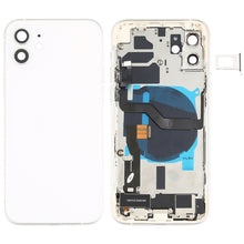 Battery Back Cover Assembly (with Side Keys & Speaker Ringer Buzzer & Motor & Camera Lens & Card Tray & Power Button + Volume Button + Charging Port & Wireless Charging Module) for iPhone 12(White)