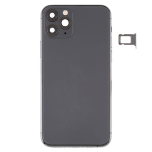 Battery Back Cover (with Side Keys & Card Tray & Power + Volume Flex Cable & Wireless Charging Module) for iPhone 11 Pro(Black)