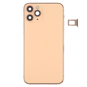 Battery Back Cover (with Side Keys & Card Tray & Power + Volume Flex Cable & Wireless Charging Module) for iPhone 11 Pro(Gold)