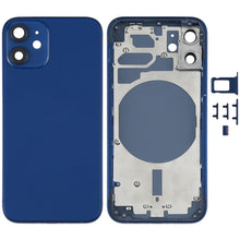 Back Housing Cover with SIM Card Tray & Side  Keys & Camera Lens for iPhone 12 mini(Blue)