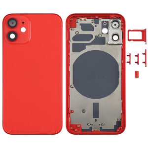 Back Housing Cover with SIM Card Tray & Side  Keys & Camera Lens for iPhone 12 mini(Red)
