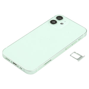 Battery Back Cover Assembly (with Side Keys & Speaker Ringer Buzzer & Motor & Camera Lens & Card Tray & Power Button + Volume Button + Charging Port & Wireless Charging Module) for iPhone 12 Mini(Green)