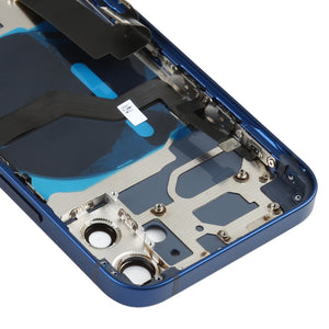 Battery Back Cover Assembly (with Side Keys & Speaker Ringer Buzzer & Motor & Camera Lens & Card Tray & Power Button + Volume Button + Charging Port & Wireless Charging Module) for iPhone 12 Mini(Blue)