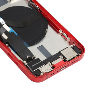 Battery Back Cover Assembly (with Side Keys & Speaker Ringer Buzzer & Motor & Camera Lens & Card Tray & Power Button + Volume Button + Charging Port & Wireless Charging Module) for iPhone 12 Mini(Red)