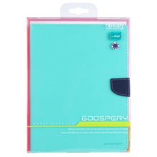 GOOSPERY FANCY DIARY for iPad 4 / 3 / 2 Cross Texture Leather Case with Holder & Card slots & Wallet (Mint Green)