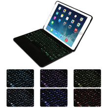 F611 Detachable Colorful Backlight Aluminum Backplane Wireless Bluetooth Keyboard Tablet Case for iPad Air 2 / 9.7 (2018) / 9.7 inch (2017) / Air / Pro 9.7 inch (Rose Gold)