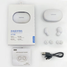 Original Lenovo XT91 Intelligent Noise Reduction Mini Wireless Bluetooth Earphone with Charging Box & LED Power Digital Display, Support Touch & HD Call & Voice Assistant & Dual-mode Earphone (White)