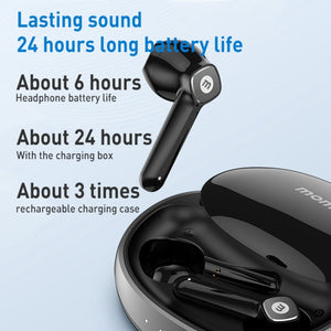 MOMAX Pills Lite3 Small Shell True Wireless Noise Cancelling Bluetooth Earphones(White)