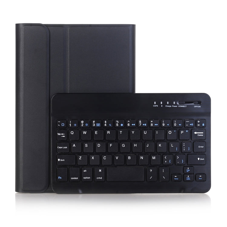 A05 Bluetooth 3.0 Ultra-thin ABS Detachable Bluetooth Keyboard Leather Tablet Case for iPad mini 5, with Holder(Black)