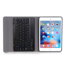 A05 Bluetooth 3.0 Ultra-thin ABS Detachable Bluetooth Keyboard Leather Tablet Case for iPad mini 5, with Holder(Black)