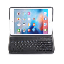 A05 Bluetooth 3.0 Ultra-thin ABS Detachable Bluetooth Keyboard Leather Tablet Case for iPad mini 5, with Holder(Black)