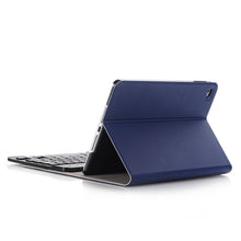 A05 Bluetooth 3.0 Ultra-thin ABS Detachable Bluetooth Keyboard Leather Tablet Case for iPad mini 5, with Holder(Dark Blue)