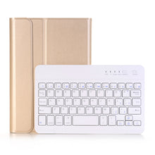 A05 Bluetooth 3.0 Ultra-thin ABS Detachable Bluetooth Keyboard Leather Tablet Case for iPad mini 5, with Holder(Gold)