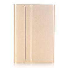 A05 Bluetooth 3.0 Ultra-thin ABS Detachable Bluetooth Keyboard Leather Tablet Case for iPad mini 5, with Holder(Gold)