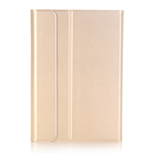 A05 Bluetooth 3.0 Ultra-thin ABS Detachable Bluetooth Keyboard Leather Tablet Case for iPad mini 5, with Holder(Gold)