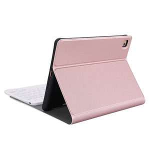 A05B Bluetooth 3.0 Ultra-thin ABS Detachable Bluetooth Keyboard Leather Tablet Case for iPad mini 5 / 4 / 3 / 2, with Holder(Rose Gold)