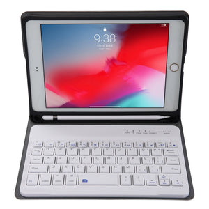 A05B Bluetooth 3.0 Ultra-thin ABS Detachable Bluetooth Keyboard Leather Tablet Case for iPad mini 5 / 4 / 3 / 2, with Holder(Rose Gold)