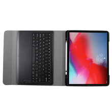 A12B Bluetooth 3.0 Ultra-thin Detachable Bluetooth Keyboard Leather Tablet Case for iPad Pro 12.9 inch （2018）, with Pen Slot & Holder(Black)